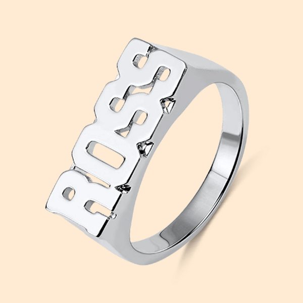 Block Letter Name Ring
