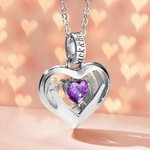 Henkilökohtainen Rakkaus Heart kädet Birthstone kaulakoru kaiverrettu nimi vuosipäivä syntymäpäivä lahja naisille