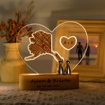 Gepersonaliseerde Hartvormige Kaart Nachtlamp LED Licht met Adres Kerstmis Verjaardag Housewarming Gift voor Familie Koppel