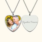 Personalised Heart Photo Necklace with Engraved Text Birthday Anniversary Gift for Women