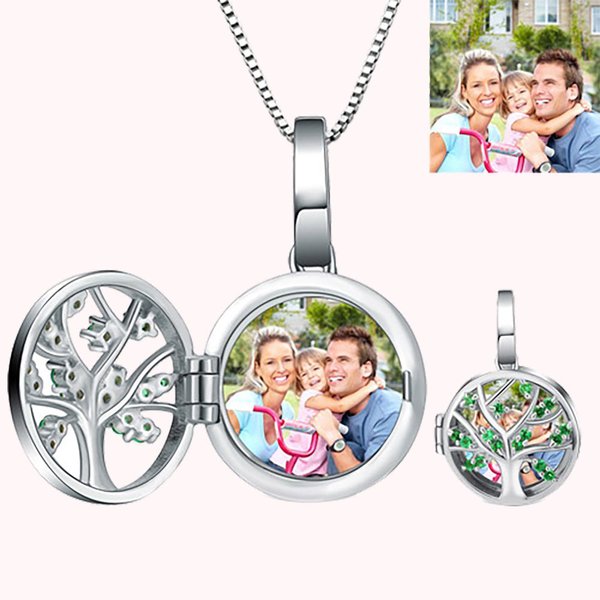 Graviertes einzigartiges Familienstammbaum Fotomedaillon | Callie