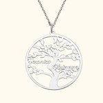 Collier Personnalisé Prénom Forme Arbre Généalogique Symbole de Famille Cadeau Anniversaire Fête des Mères pour Mère Grand-Mère