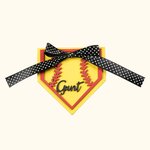 Personalized Engraved Wooden Baseball Basketball Bow Tag Sports Charm Bag Accessory Birthday Gift for Sports Lovers