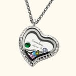 Personalized Floating Locket Necklace with Birthstones and Kid's Names Mother's Day Birthday Gift for Mom