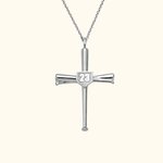 Cross Baseball Bat Number Necklace