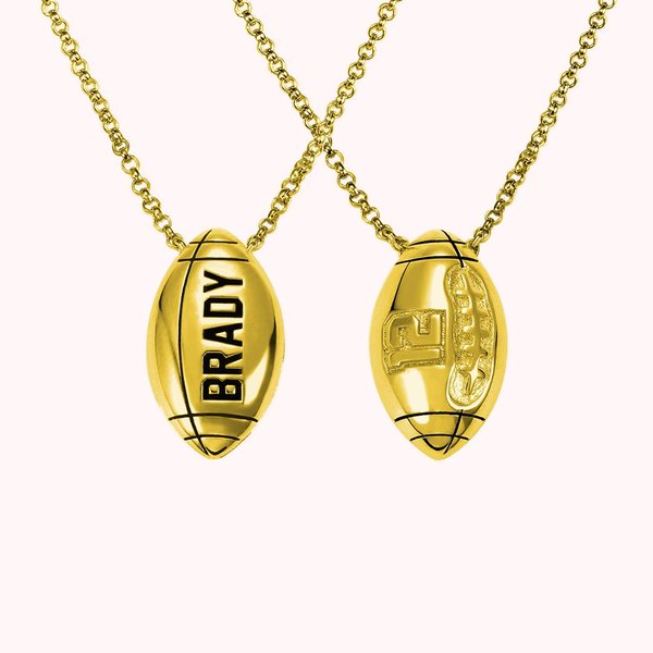 Engraved Football Number Necklace
