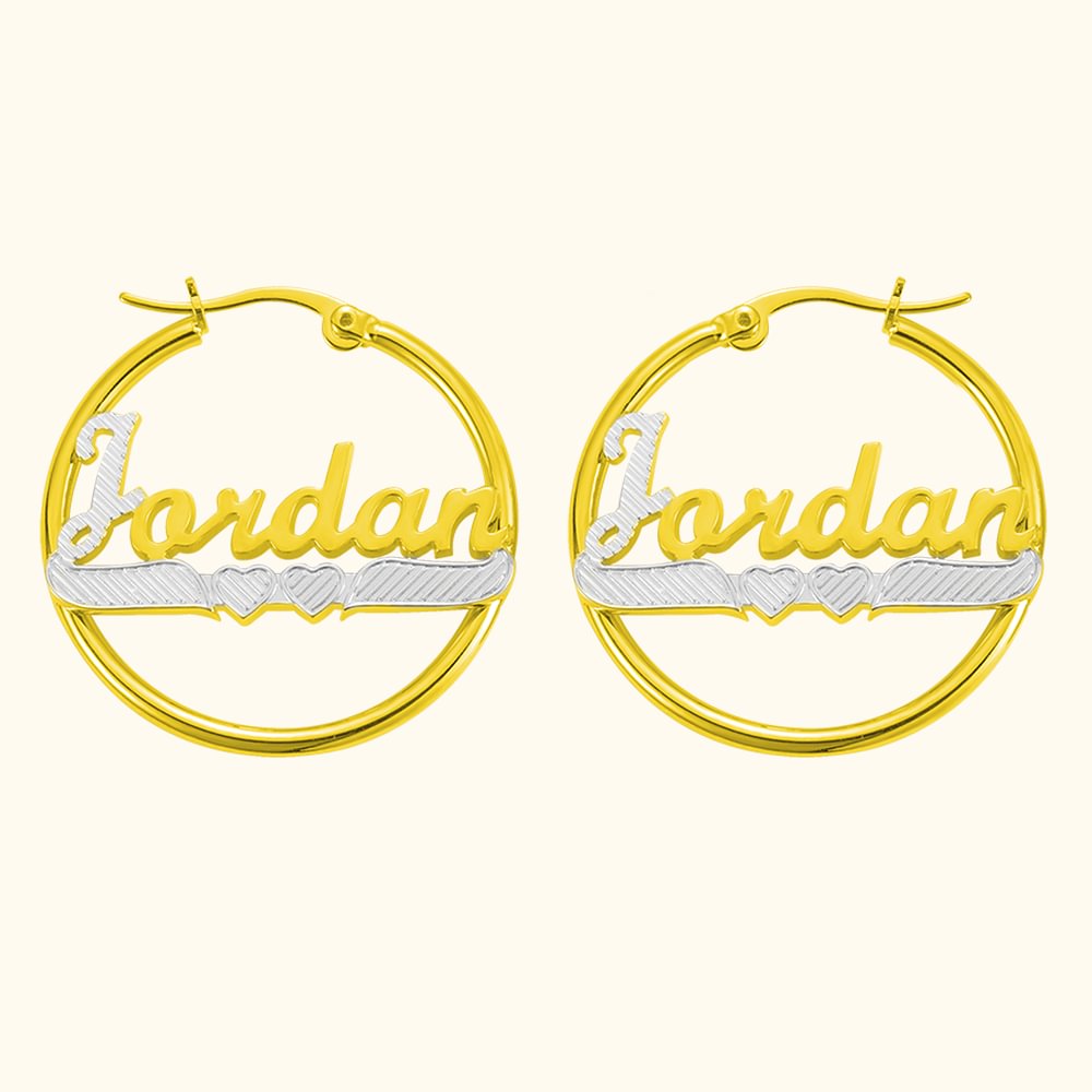 Boucles d'oreilles personnalisées avec nom en cercle