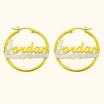 Custom Circle Name Hoop Earrings