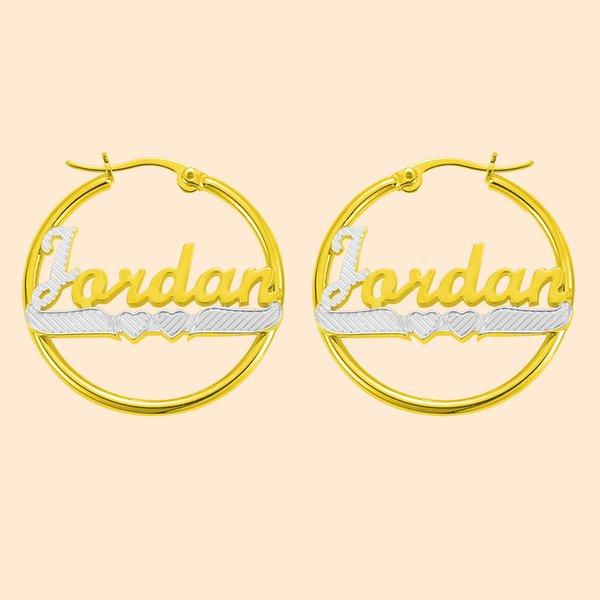 Custom Circle Name Hoop Earrings