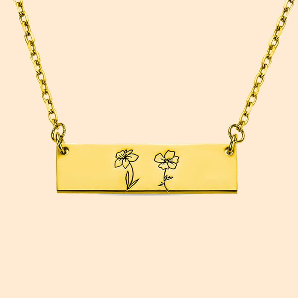 Geboorte Maand Bloem Moeder Familie Bar Ketting