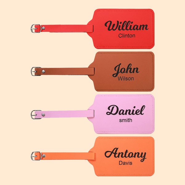 Leather Name Suitcase Tag