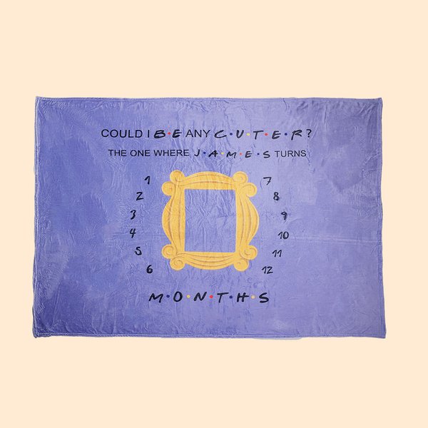 Baby Monthly Milestone Fleece Blanket Friends Theme TV Show