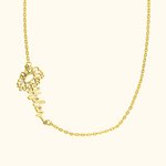 Flower Belief Sideway Name Necklace