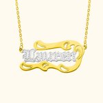 Diamond Cut Wave Name Necklace