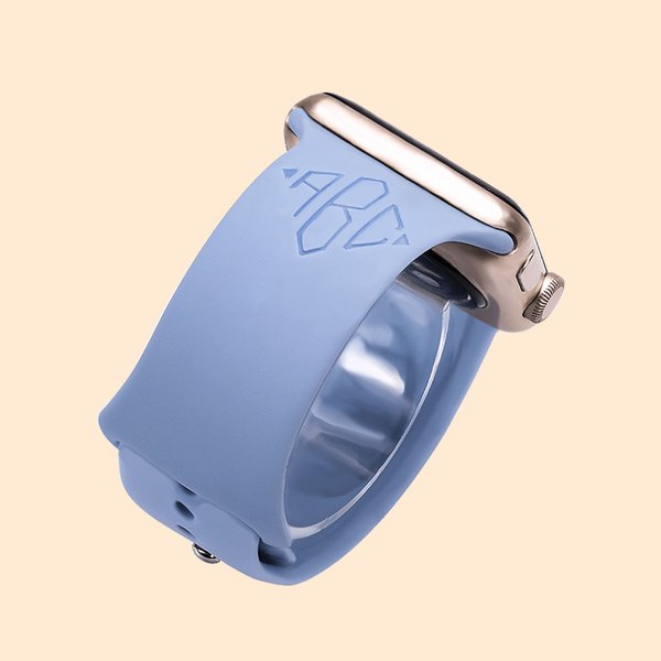 Monogram and Name Silicone Watch Band For Apple Watch | Callie