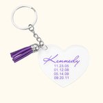 Mom or Grandma Custom Engraving Tassel Keychain