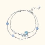 Bracelet de mariage en argent double couleur avec feuilles de vigne