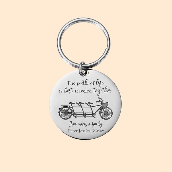 Portachiavi a forma di bicicletta di famiglia