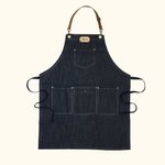 Canvas Workshop Aprons with Pockets & Leather Strap