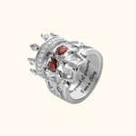 Gravierter Geburtsstein Skeleton King Skull Ring