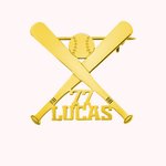 Baseballschlägerbrosche mit Nummer und Name