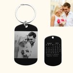 Photo Calendar Dog Tag KeyChain Stainless Steel