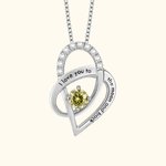 Pendentif Personnalisé avec Pierre de Naissance Collier avec Gravure I love you to the moon and back Cadeau pour Femme