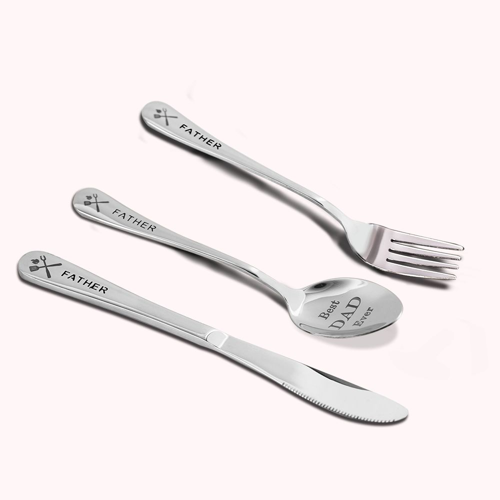 Ensemble de Couverts de Cuillères Papa Personnalisées