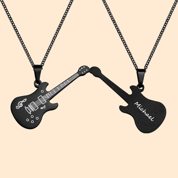 Collana di chitarra per chitarristi con incisione personalizzata
