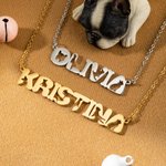 Personalised Cute Name Necklace with French Bulldog