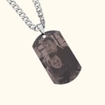 Personalized Photo Dog Tag Necklace with Engraved Text Titanium Steel Jewellery Birthday Father's Day Memorial Gift for Man