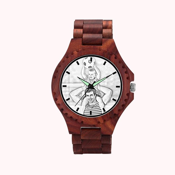 Photo Print Wooden Watch For Him