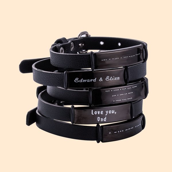Bracciale in pelle personalizzato con codice Morse