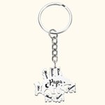 Papa Bear Name Keychain For Dad with Kid's Name