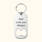 Personalized Bottle Opener Keychain with Text Father's Day Gift for Dad Grandpa