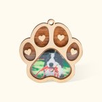 Ornement de Noël personnalisé avec photo de patte d'animal et nom pour les amoureux des animaux.