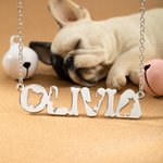 Personalised Cute Name Necklace with French Bulldog
