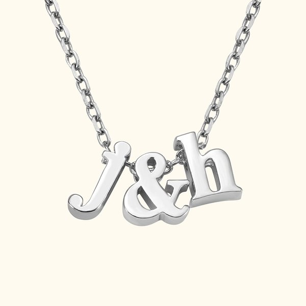 Cute Two Initials Relationship Necklace For Her