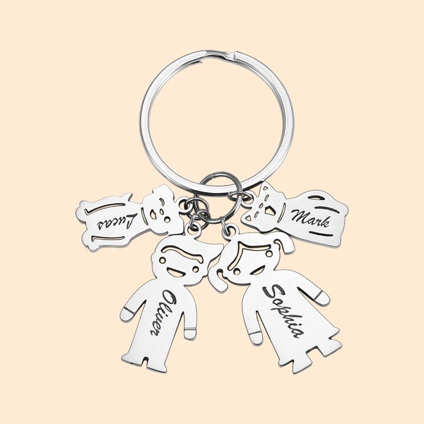 Llavero con nombre en forma de niño