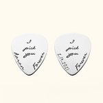 Custom Name I Pick You Forever Guitar Pick In Silver