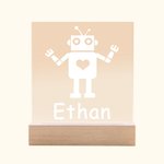Robot Night Light for Children Engraved Name