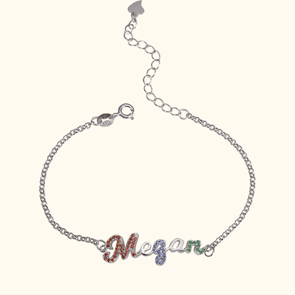 Bracelet Prénom Paillettes Unique Personnalisé