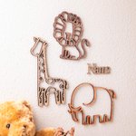 Personalized Safari Wooden Name Sign Nursery wall Decor
