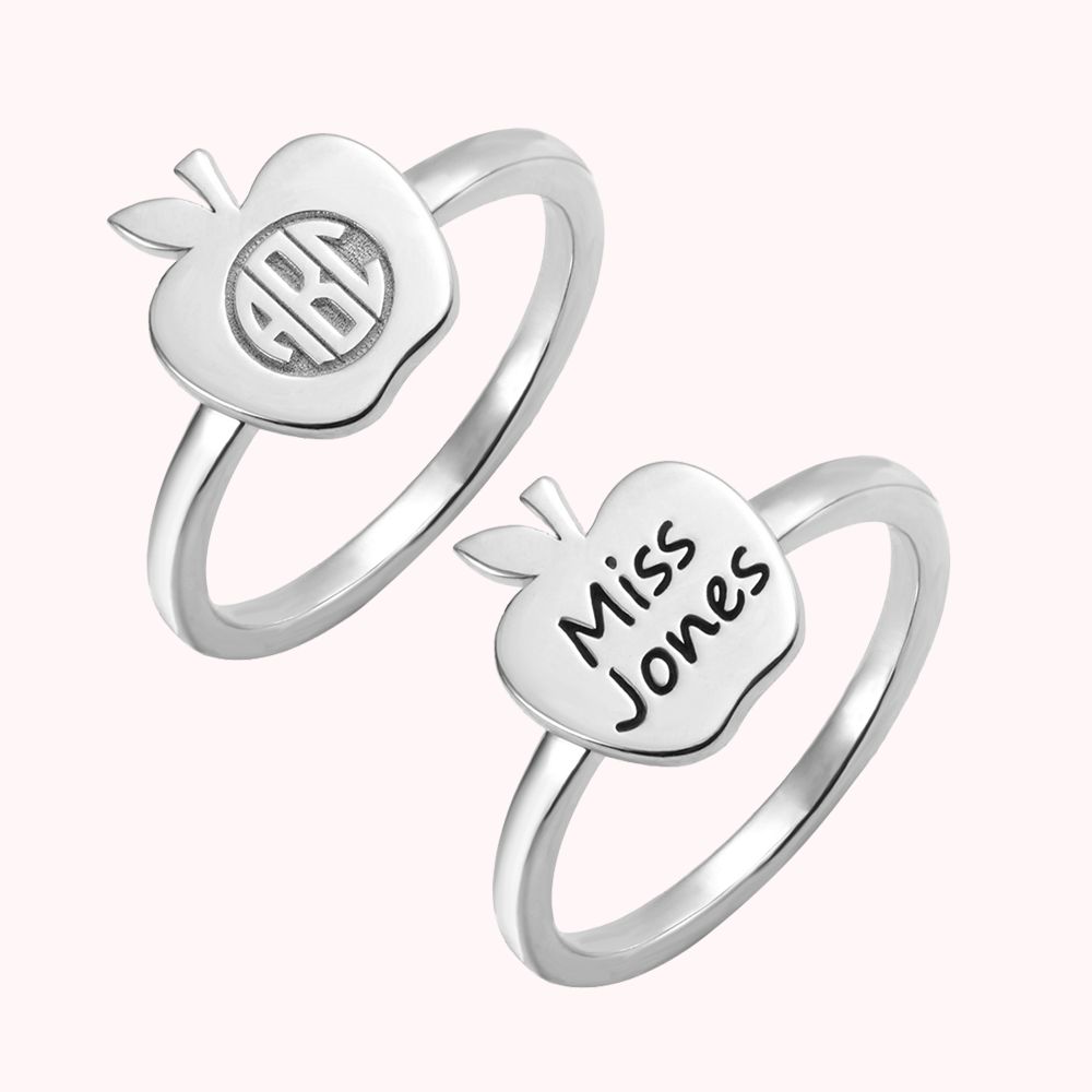 Bague Pomme Monogramme & Prénom Personnalisée