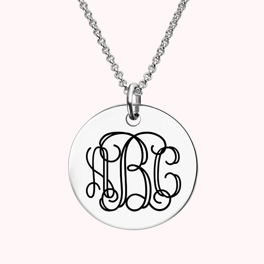 Collier Personnalisé avc Initiales et Gravure Collier Gravé en Argent Sterling Cadeau d'Anniversaire St Valentin Pour Elle | Callie