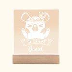 Be Brave Luz de Noche para Niños Nombre Grabado