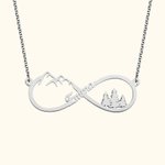 Collier Infini pour Femme Personnalisé avec Prénom Pendentif en Argent ou Acier pour Amoureuse de Camping Milieu Naturel