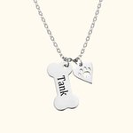 Dog Bone Paw Name Necklace