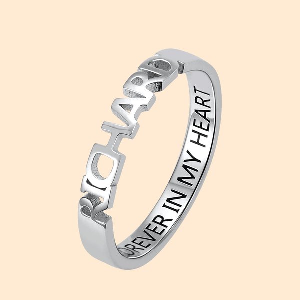 Anelli personalizzati con nome impilabile in argento Sterling Donna Gioielli Compleanno Anniversario Regalo per le donne