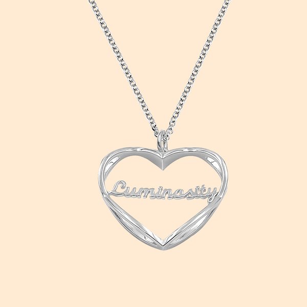 Collar con nombre corazón infinito